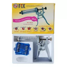 Jeringa Automatica 50cc Fix Cuerpo Plastico + 12 Agujas