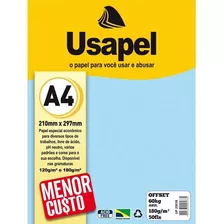 Papel Sulfite A4 Colorido Offset 180g 60k Azul 50fls