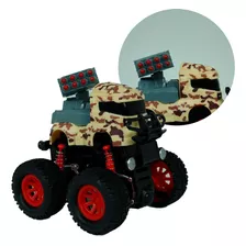 Carrinho Monster Truck Militar 4x4 Brinquedo Com Fricção Cor Militar Marrom