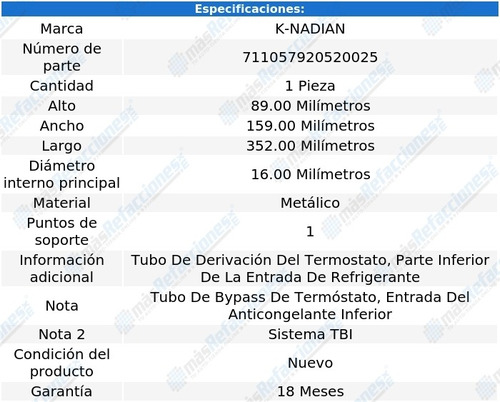 Tubo Enfriamiento Pontiac Trans Sport V6 3.1l 94-95 K-nadian Foto 3