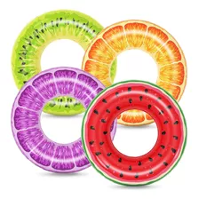 4 Pack Inflable De Llanta Para Alberca Diseño De Frutas