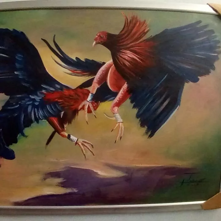 Pintura Dominicana, Los Gallos De Pelea