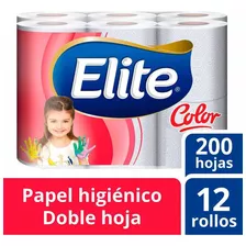 Papel Higiénico Elite Color Doble Hoja 12 Rollos