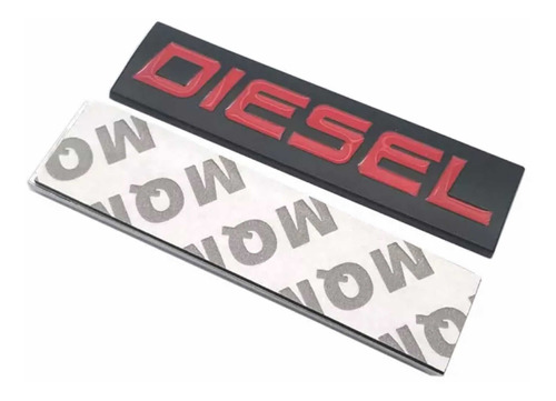 Emblema Diesel Metlico Negro Y Rojo Tapa Combustible Pickup Foto 5
