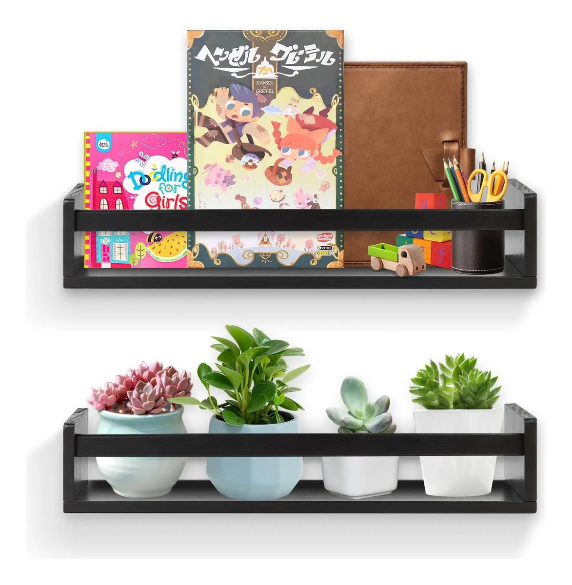 Repisas Flotantes De Madera Multifuncional Set De 2 Práctico
