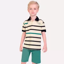 Conjunto Milon Infantil Juvenil Pólo Verão Masculino 4 A 12