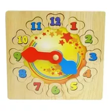 Juguete Para Bebes, Reloj De Madera Encastrable De Colores