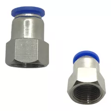 4pçs - Conexao Pneumática Reta Femea 1/2 Bsp Tubo 12mm