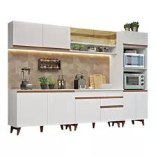 Cozinha Completa Madesa Reims 310002 Com Armário E Balcão B Cor Branco