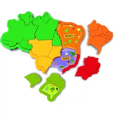 Quebra -cabeça 3d Mapa Do Brasil C/ Capitais - Elka