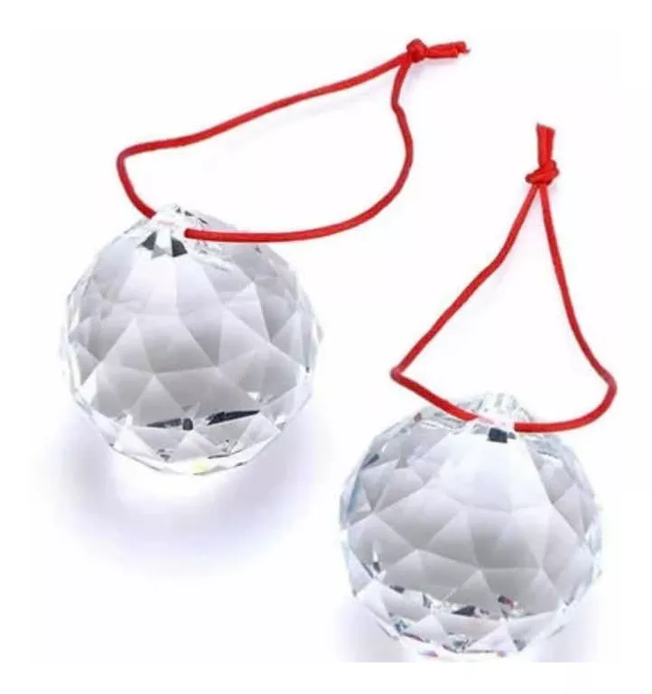 Kit Feng Shui 2 Bolas Esferas Multifacetada Cristal K9 40mm