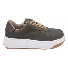 Zapatillas Urbana Mujer Cuero Vacuno Plataforma Moda Zuj0561