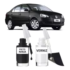 Tinta Tira Risco Automotivo Volkswagen Polo Cor Preto Ninja