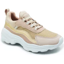 Tenis Coqueta 134800-l Sintético/textil Beige Niñas