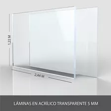 Lámina Acrílica Transparente Completa 5 Mm 1.22 M X 2.44 M