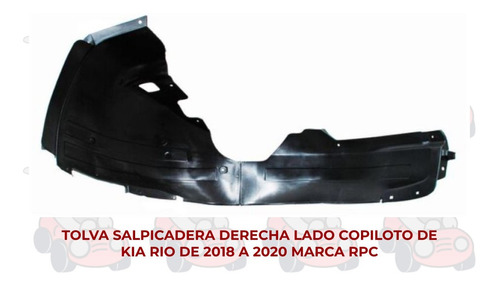 Tolva Salpicadera Kia Rio 2018-18-2019-19-2020-20 Ore Foto 10