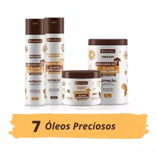 Kit Para Cabelo Cacheado C 7 Oleos Preciosos Beleza Natural