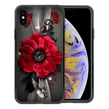 Funda Zhegailian Para iPhone XS Max-flores Rojas Mariposas