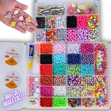 Kit Miçangas Coloridas Infantil Mega Maleta Profissional