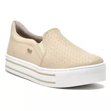 Tênis Feminino Plataforma Slip On Via Marte Sola Alta Listra