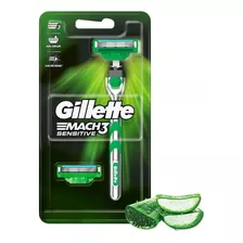 Máquina Recargable Gillette Mach3 Sensitive + 2 Cartuchos