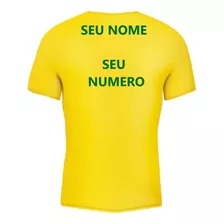 Camisa Do Brasil Seu Nome Seu Numero Personalizada Full