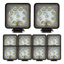 10 Farolete De Milha Led Quadrado 9 Leds 27w Off Road 4x4 