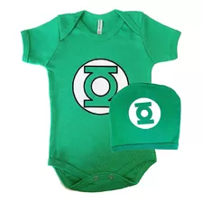  Body Baby Moda Infantil Temático Mêsversário Lanterna Verde