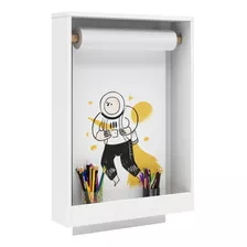 Lousa Infantil Quadro Branco Painel Parede C/ Rolo De Papel