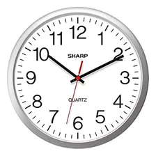 Reloj De Pared Sharp: Plateado, Silencioso, Sin Tictac Cuarz