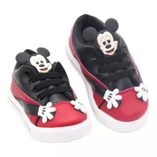 Tenis Mickey Infantil Masculino Sem Cadarço Barato