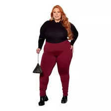 Calça Feminina Legging Plus Size Flanelada Forrada Suplex