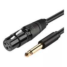 Cable De Micrófono Hembra Ugreen P/ Xlr De 6,5 Mm, 3 M, Negro