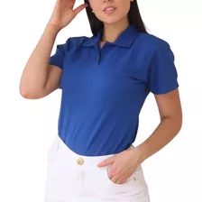 Camisa Pólo Feminina Básica Lisa Cores Top Todos Os Tamanhos