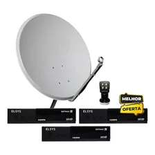 Kit 3 Receptor Digital Satmax 5 Elsys + Antena Lnbf Banda Ku