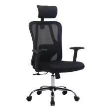 Silla De Oficina Ejecutiva Pro Con Apoya Brazos Ajustables Color Negro Material Del Tapizado Mesh