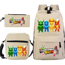 Mochila Stumble Guys For Niños, Juego De 3 Piezas, Bolsas D