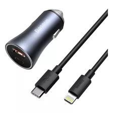 Carregador Carro Duplo 40w + Cabo Usb-c iPhone iPad Baseus