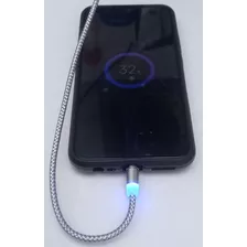 Cable Usb Magnético Con Led Para iPhone, Micro Usb O Tipo C 
