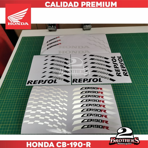 Calcomanas Stickers Reflejantes Rines Honda Repsol Cb-160-r Foto 3