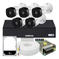 Kit Intelbras 5 Câmeras Vhl 1120 20m Dvr De 8 Canais Hd 1tb