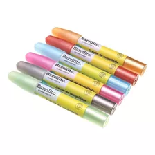 6 Crayones Maquillaje Fantasia Colores Metálicos Niños Oro
