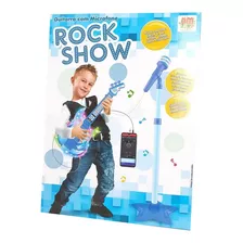 Guitarra Com Microfone Rock Show Com Luzes Coloridas