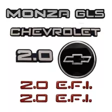 Kit Emblemas Monza Gls Chevrolet 2.0 2.0 Efi + Capo + Brinde