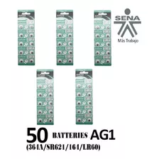 50 Pilas Baterías Ag1 (364a-sr621)