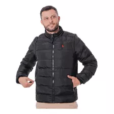 Jaqueta/colete Masculina Bomber Acolchoada Metelassê Preta