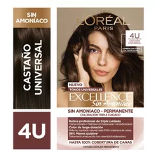  Coloración Permanente Excellence Sin Amoníaco L'oréal Paris Tono 4u Castaño Universal