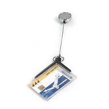 Durable Card Holder Deluxe With Badge Reel Charcoal 10