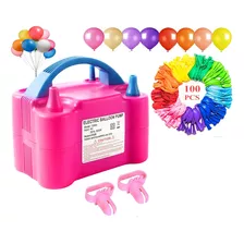 Inflador Globos Eléctrico Con 2 Inyectores 600w + 100 Globos