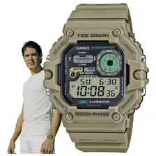 Relógio De Pulso Masculino Casio Digital Caqui Ws-1700h-5av